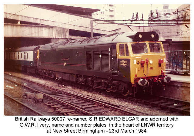 BR 50007 Sir Edward Elgar - New Street, Birmingham - 23.3.1984