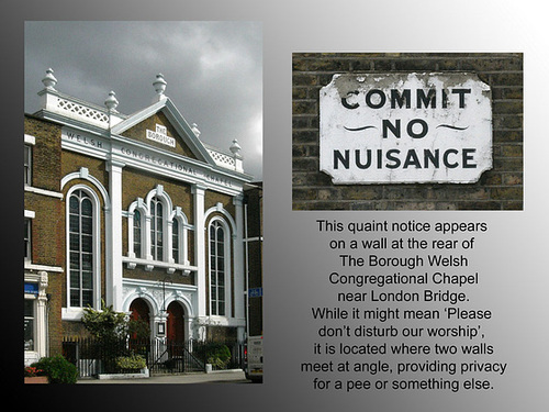 The Borough Welsh Congregational Chapel and its 'Commit no nuisance' notice