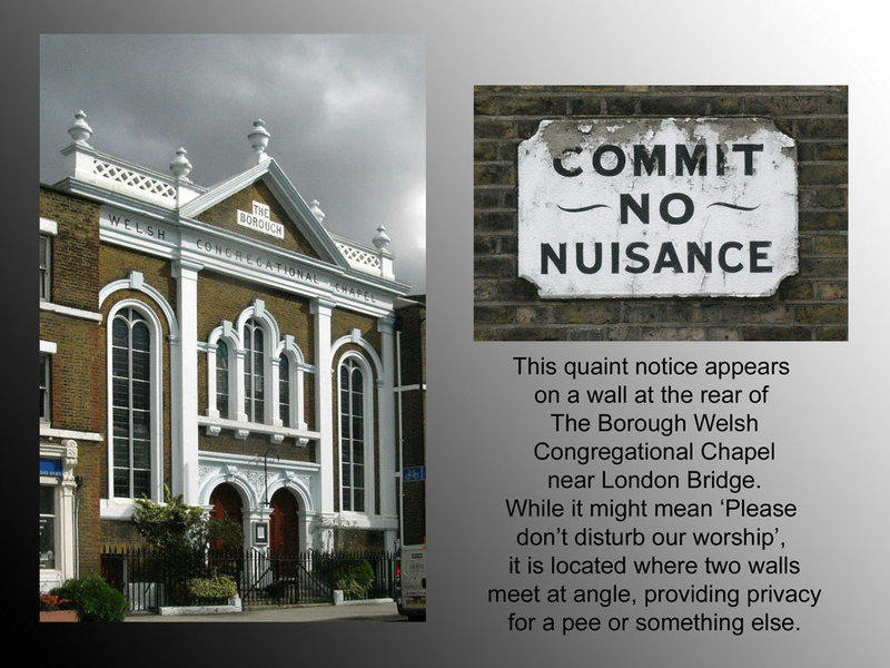 The Borough Welsh Congregational Chapel and its 'Commit no nuisance' notice