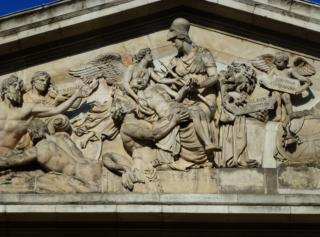 coade stone pediment, royal naval hospital, greenwich