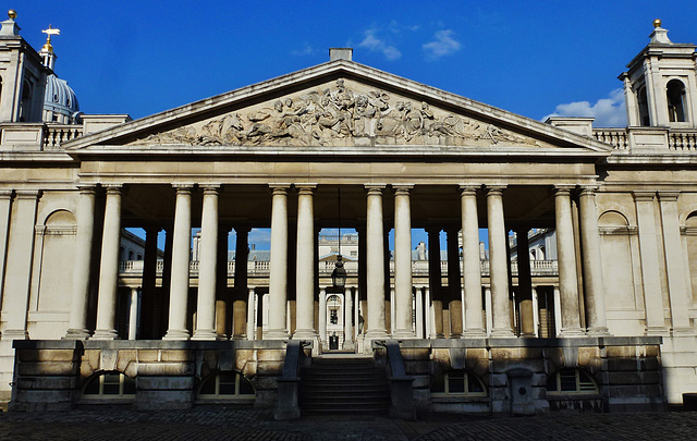 coade stone pediment, royal naval hospital, greenwich