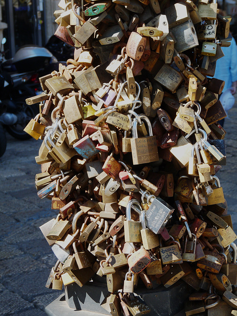 Lecce- Padlocks on a Lamppost