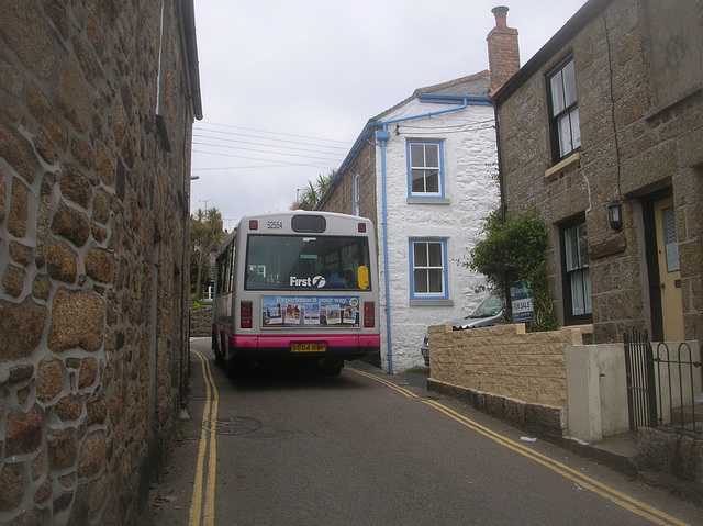 DSCN1028 First Devon and Cornwall S554 RWP in Mousehole - 9 Jun 2013