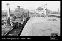 BR 2-6-0 78004 Gloucester Eastgate -  8.15pm 1.8.1965