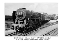 BR Britannia 4-6-2 70025 Western Star - Swindon 21.7.1960
