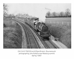Class 4 2-6-0  76029 near Masbury spring 1960