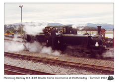 Double Fairlie  0-4-4-0T David Lloyd George at Porthmadog in the Summer of 1992