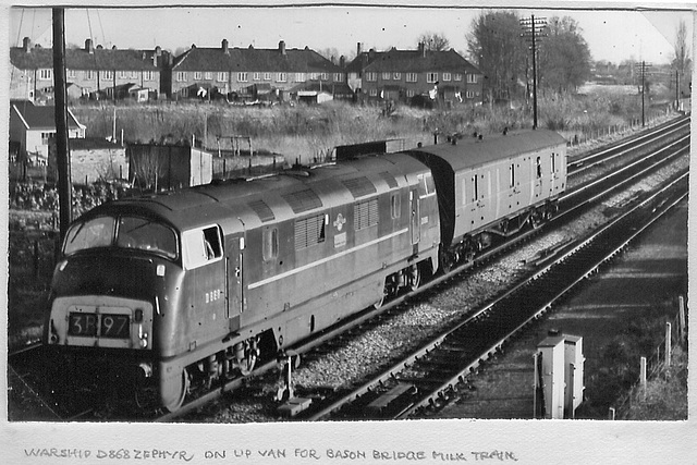 Warship class D868 Zephyr at Bridgwater - 25.2.1966