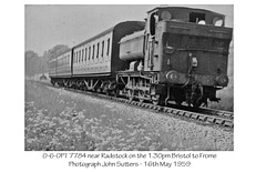 Former Great Western Railway 0-6-0PT 7784 at Radstock on 16.5.1959