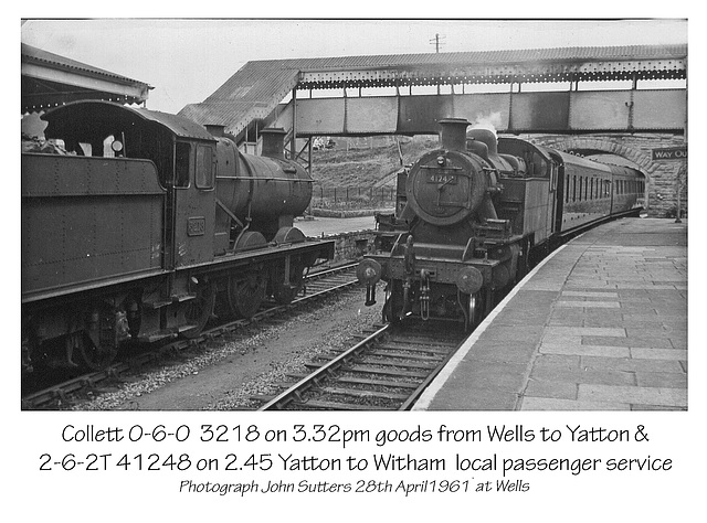 Goods & passenger trains at Wells 28 4 61