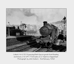 Collett 0-6-0 3219 on goods & 0-6-0PT 3219 on passenger train at Bath Spa