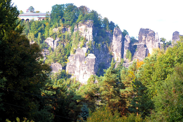 Blick auf die Bastei - elrigardo al la 'Bastei'