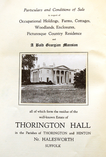 Thorington Hall, Suffolk, Demolished