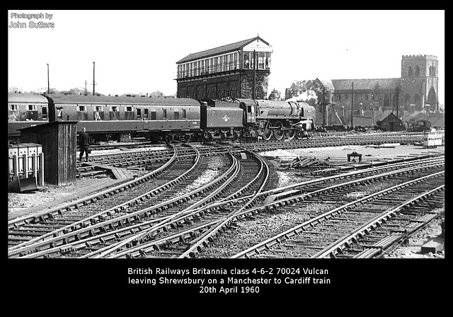 British Railways Britannia class 4-6-2 70024 Vulcan - Shrewsbury - 20.4.1960