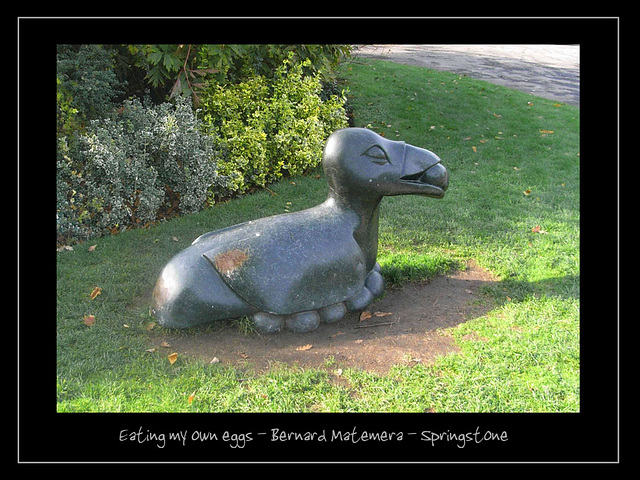 'Eating my own eggs' by Bernard Matemera in springstone