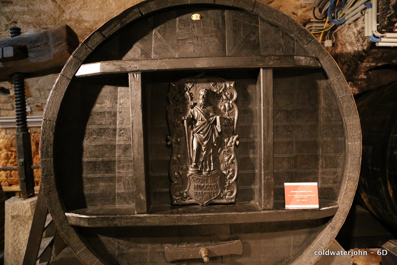 Intricately carved Wine Butt in the Esterhazy Palace Wine Cellars