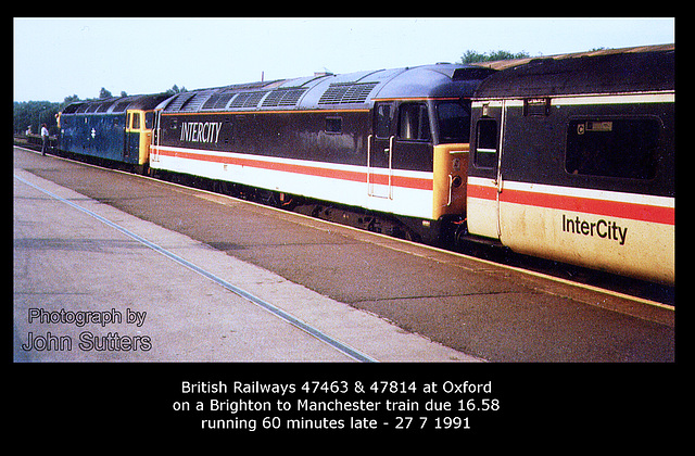 47463 & 47814 at Oxford on  27.7.1991