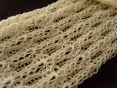 Lace close-up, before blocking Lace close-up, before blocking