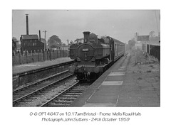 0-6-0PT 4647 at Mells Road Halt  on 24.10.1959