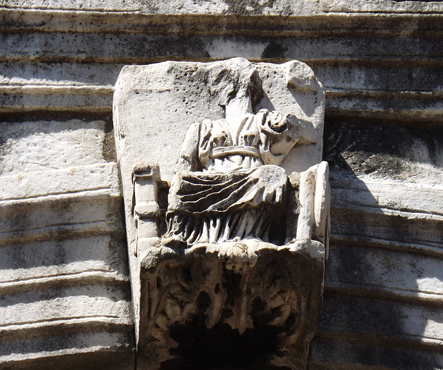 Keystone on the Arch of Janus in Rome, July 2012