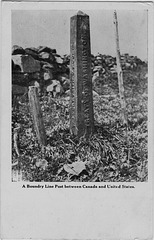 A Boundry Line Post between Canada and United States