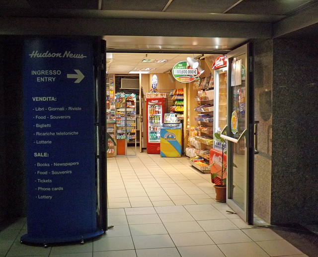 Hudson News in the Piazza Garibaldi Subway Station in Naples, July 2012