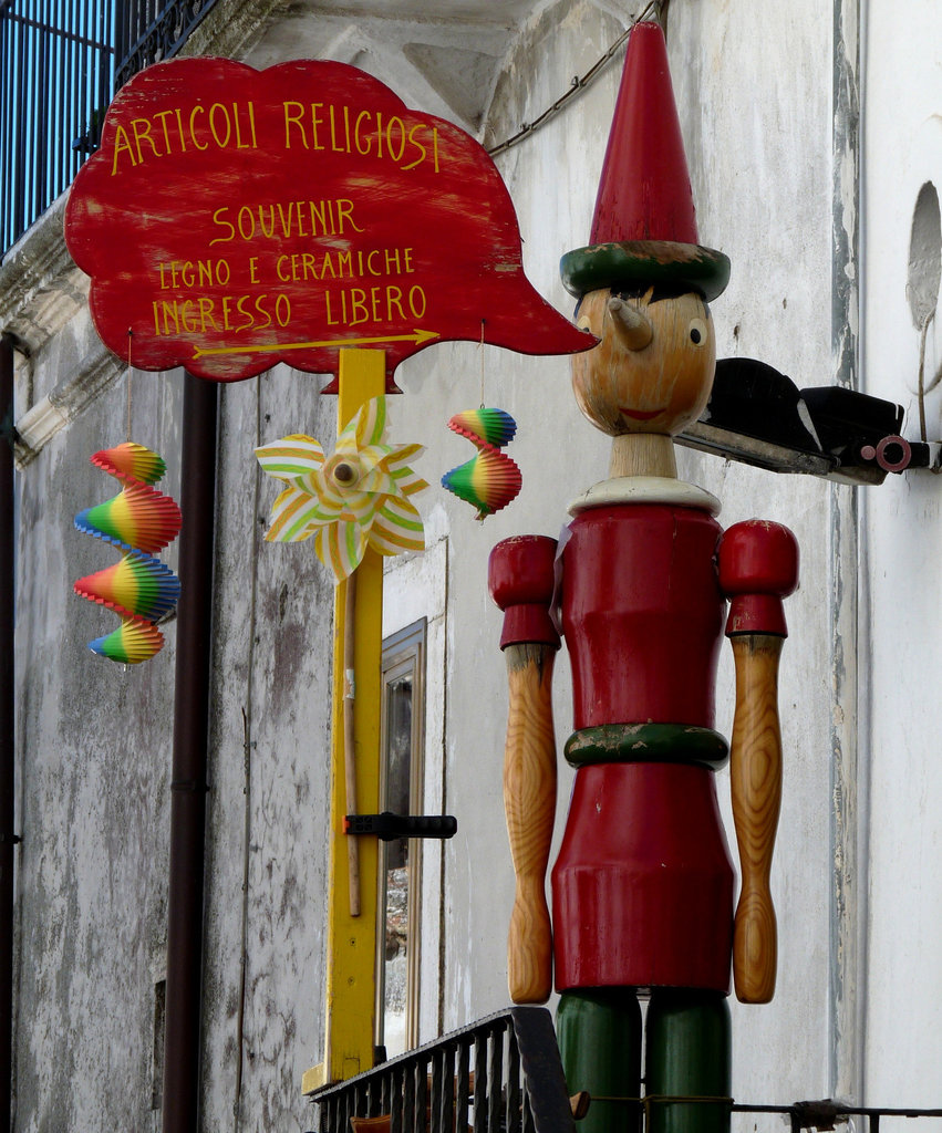 Monte Sant'Angelo- Pinocchio Advertising Religious Souvenirs