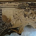 st. john the baptist's church, bristol,detail of early c16 tomb in crypt with incised slab showing merchant and wives