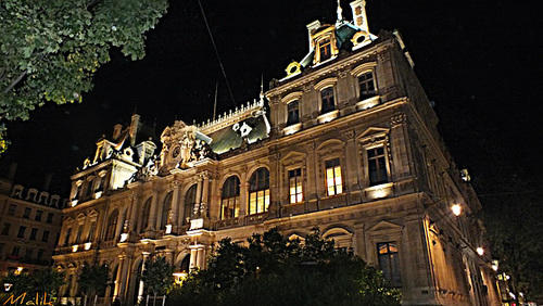 Chambre du commerce la nuit.