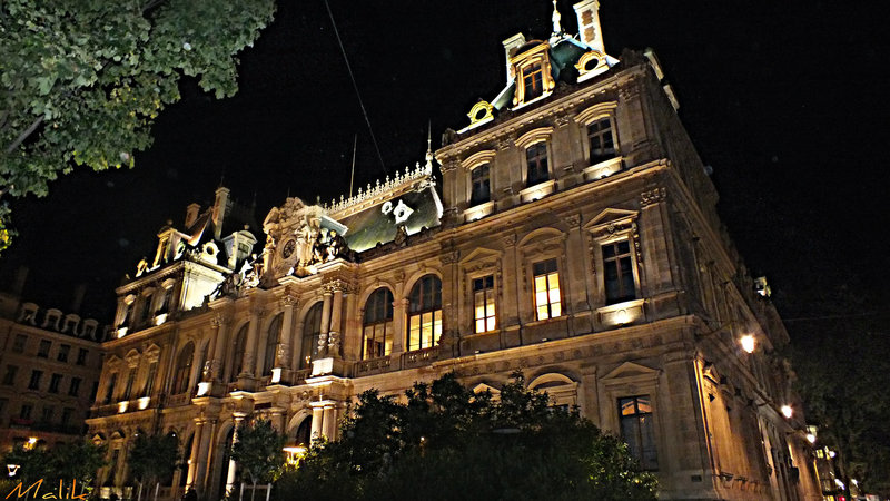 Chambre du commerce la nuit.