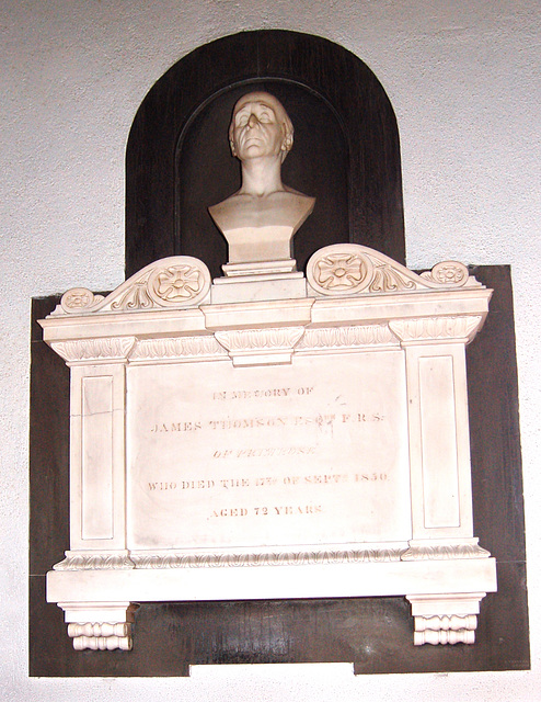 Memorial to James Thomson FRS, Saint Mary Magdalene's Church Clitheroe, Lancashire