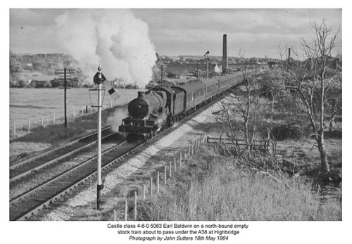 G.W.R. Castle class 5063 Earl Baldwin on empty stock Highbridge 18 5 64