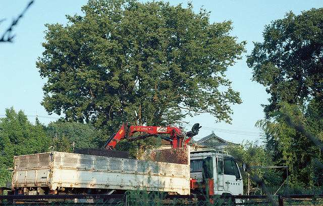 Truck with a crane