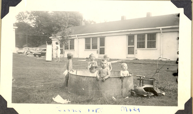 Mary on R.  Robt. Hawkins in center. July 1948