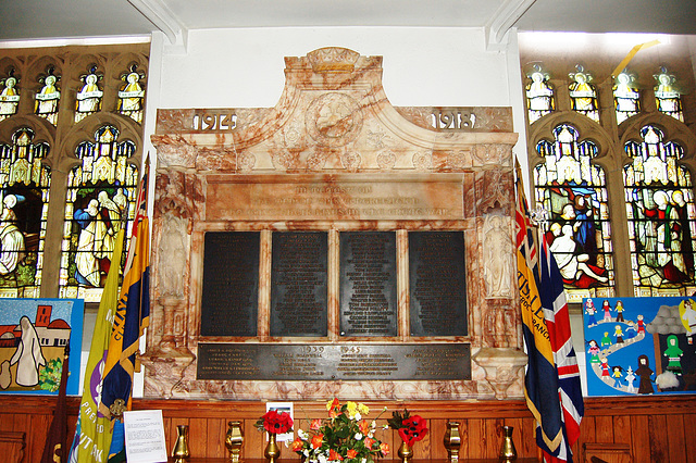 War Memorial, Saint Mary Magdalene's Church, Clitheroe, Lancashire