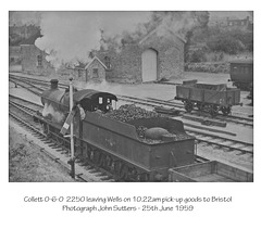 Collett 0-6-0 2250 pick up goods to Bristol at Wells 25.6.1959