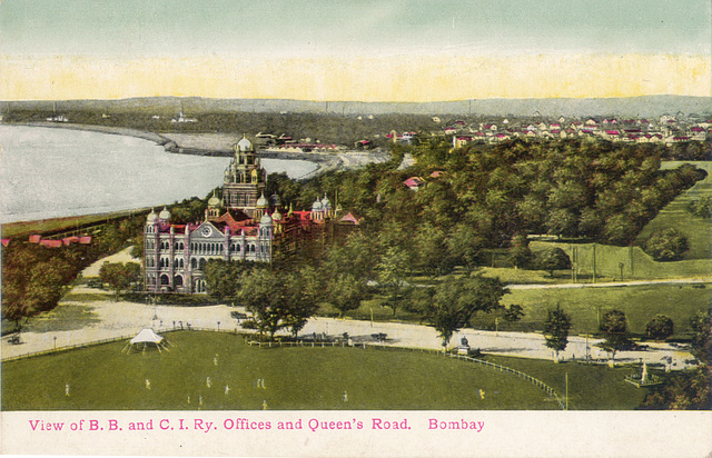 View of B B and CI Ry Offices and Queen's Road Bombay