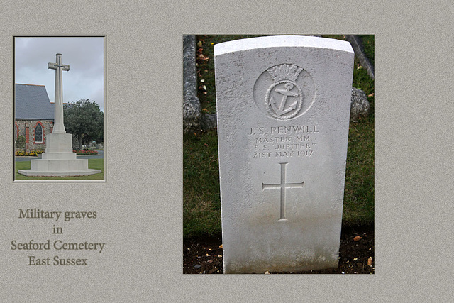 Military grave - J. S. Penwill Master Mariner - Seaford Cemetery - E Sussex - 7.9.2011