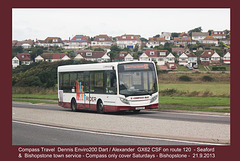 Compass Dennis Enviro200 Dart GX62 CSF Bishopstone 21 9 2013