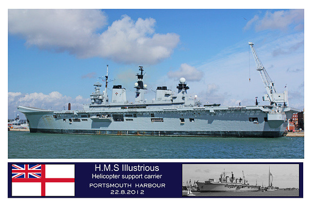 HMS Illustrious at Portsmouth on 22.8.2012