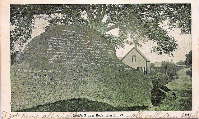 Lord's Prayer Rock, Bristol, Vermont