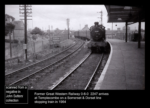 GWR 0-6-0 2247 Templecombe SDJR 1964