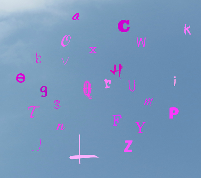 Alphabet -  in Pink