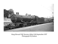 GWR 4-6-0 6029 King Edward VIII at Newton Abbot 11.9.1937