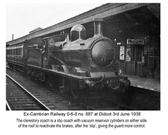 GWR ex Cambrian 0-6-0 no 887 at  Didcot 3rd June 1938 photo by John Sutters