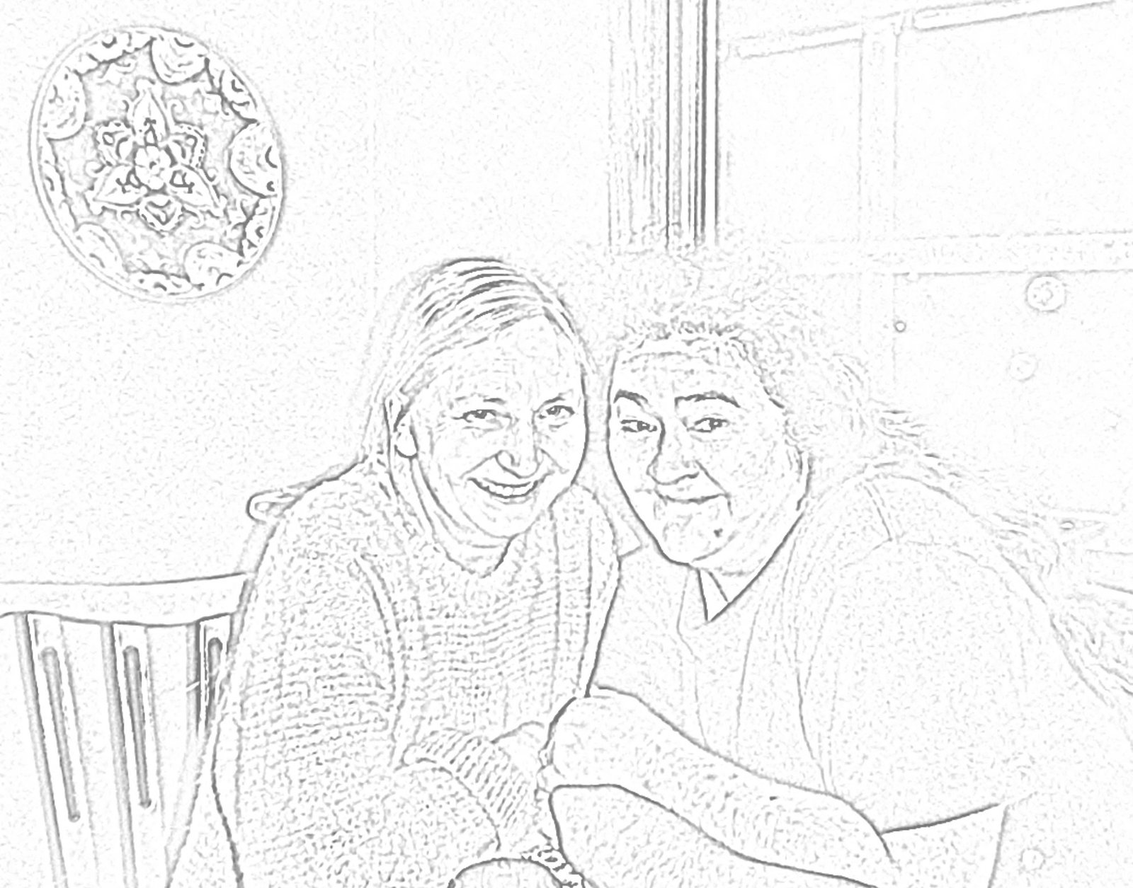 "magic drawing" of Karen & Sandy