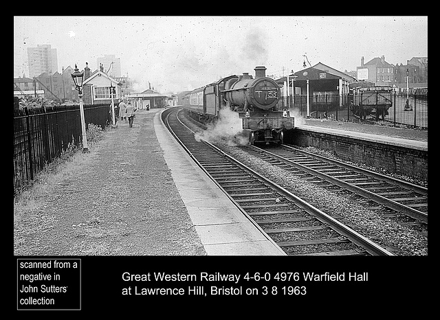 GWR 4976 Warfield Hall Lawrence Hill Bristol 3 8 1963