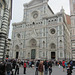 CATTEDRALE DI SANTA MARIA DEL FIORE (The Duomo of Florence). Row of statues near the top: Mary and Jesus at center with the 12 apostles.