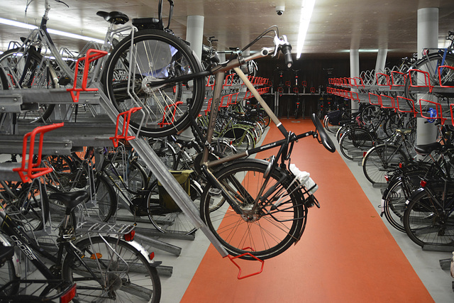 Bike in a modern bike garage
