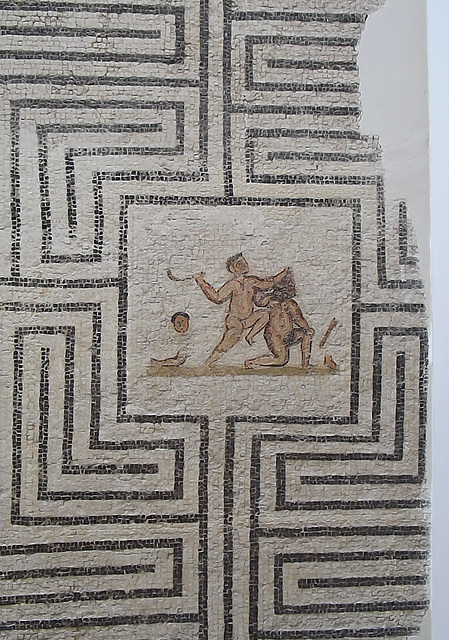 Labyrinth Mosaic with Theseus Killing the Minotaur in the Bardo Museum, June 2014